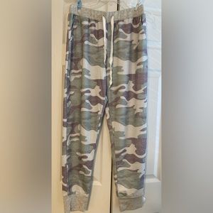 Women’s purple camouflaged joggers